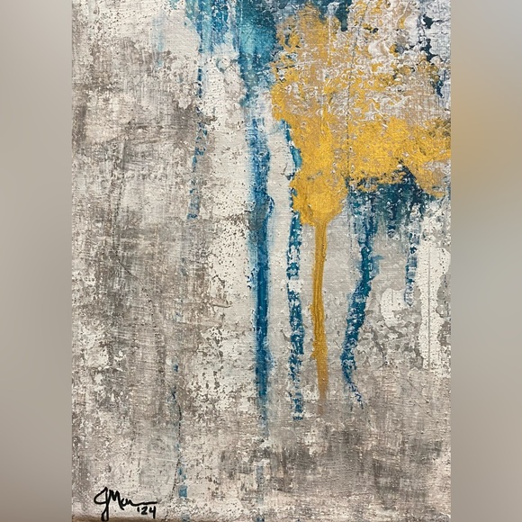 Original canvas abstract artwork 16”x20” Navy Veins I - Picture 6 of 8